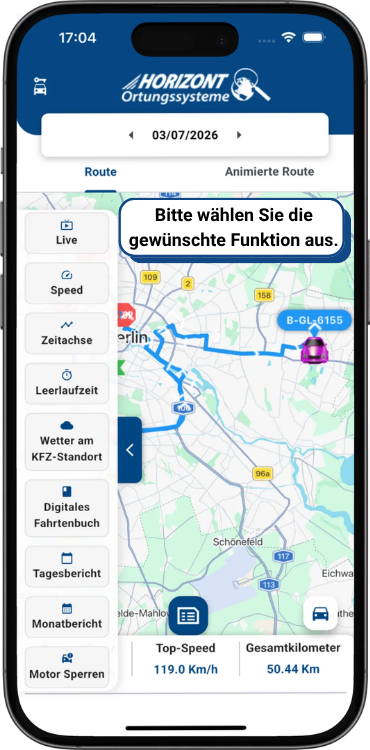 Premium-Funktionen der GPS-Fahrzeugortungs-App